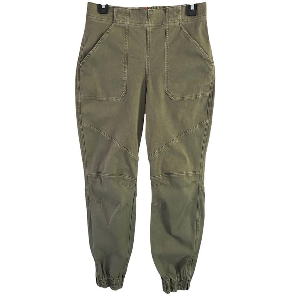 Spanx Out of Office Stretch Twill Cargo Jogger Pants Olive Green M 20319R
